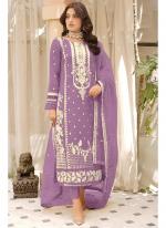 Organza Purple Festival Wear Embroidery Work Pakistani Salwar Suit